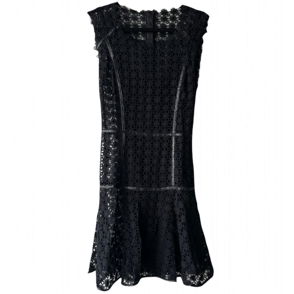 🖤 Marna Ro Black Floral Lace Fit & Flare Dress – Elegant & Ecclectic! ✨